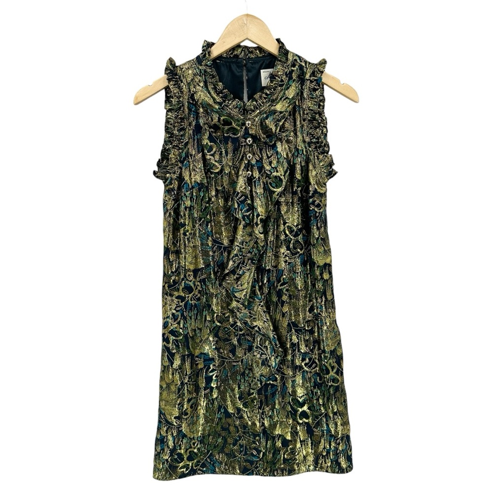 Milly Dress Silk Gold Metallic Sparkle